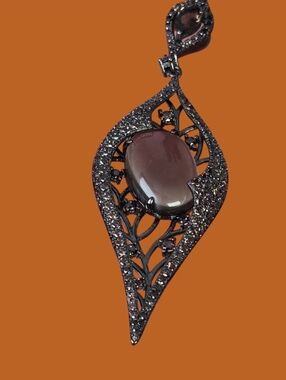 Natural Smoky Quartz 925 Sterling Sliver Large Pendant